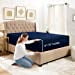 thumbnail image 3 of Empyrean Bedding Fitted Sheet Queen Size - Soft Microfiber Queen Fitted Sheet Only - Moisture Wicking Fitted Bed Sheets Fits Up to 16 Inches Deep Pocket - Shrinkage & Fade Resistant - Navy Blue, 3 of 5
