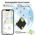 thumbnail image 1 of QJUHUNG Traqueur Intelligent GPS Rechargeable Type-C Anti-Perte - Suivi en Temps Réel Aucune Installation Requise Compatible avec Apple Find My App Idéal pour Animaux Sacs Bagages Bicyclettes Voitures P, 1 of 6