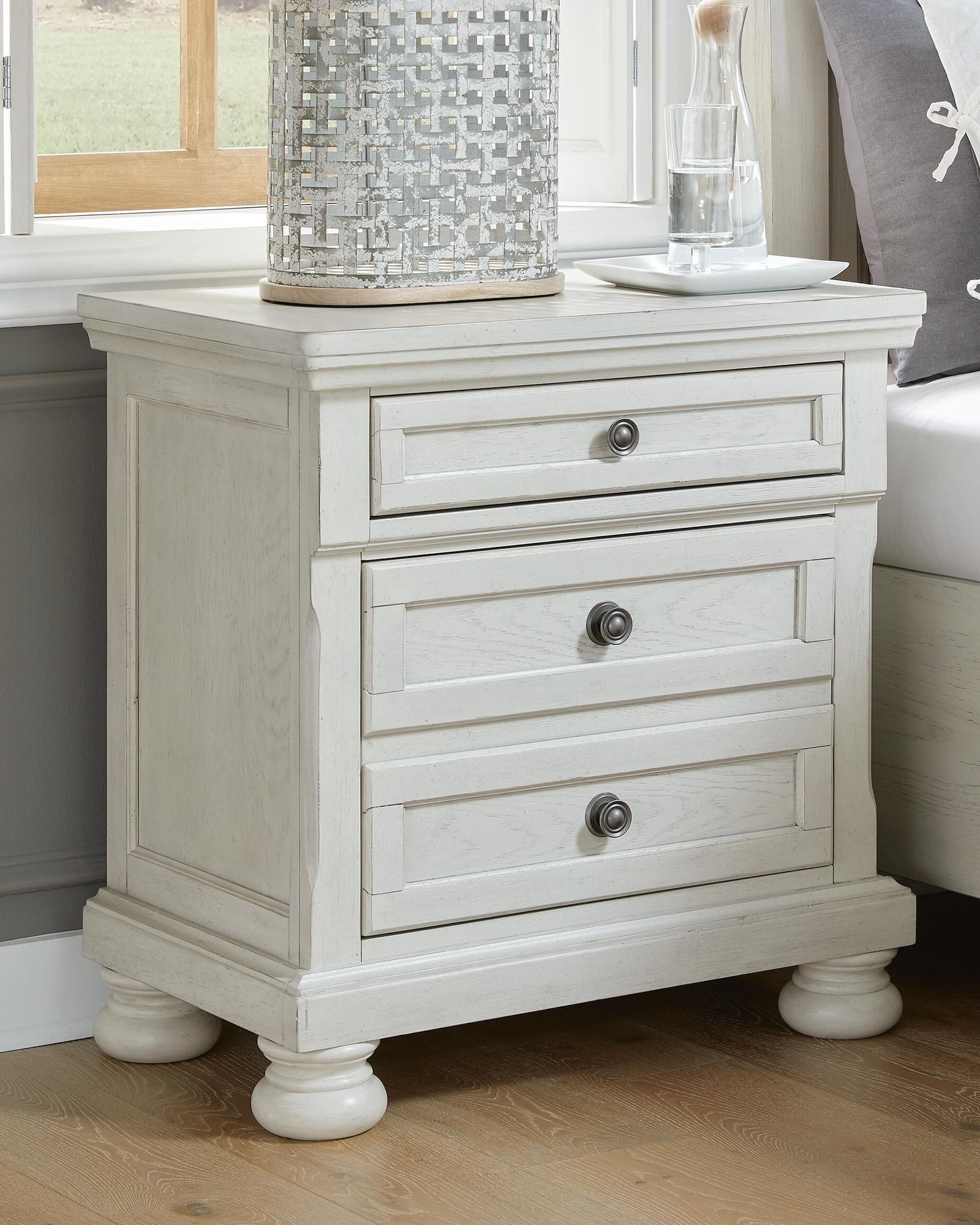 Signature Design by Ashley Robbinsdale 2 Drawer Nightstand, Antique White