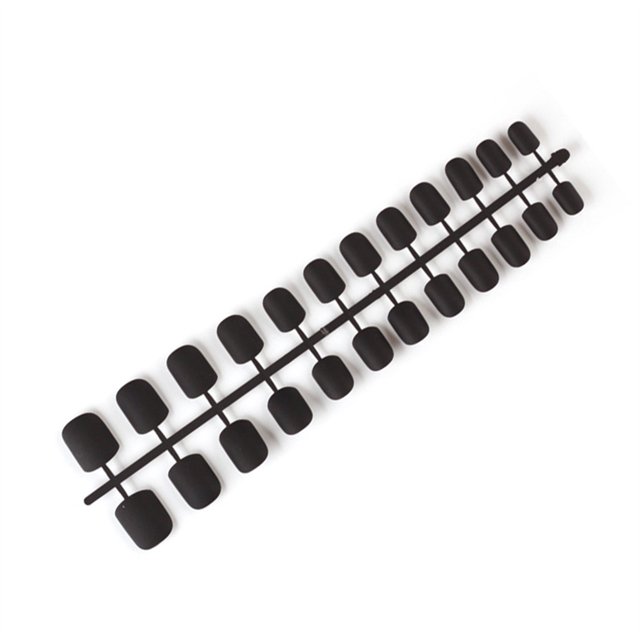 Soidarity 24 piezas Shortie Square Head Frosted Coffin Uñas postizas DIY Estilo francés Personalidad Uñas acrílicas para amantes de la manicura Juegos de manicura 1 negro mate Soidarity CE011411-01