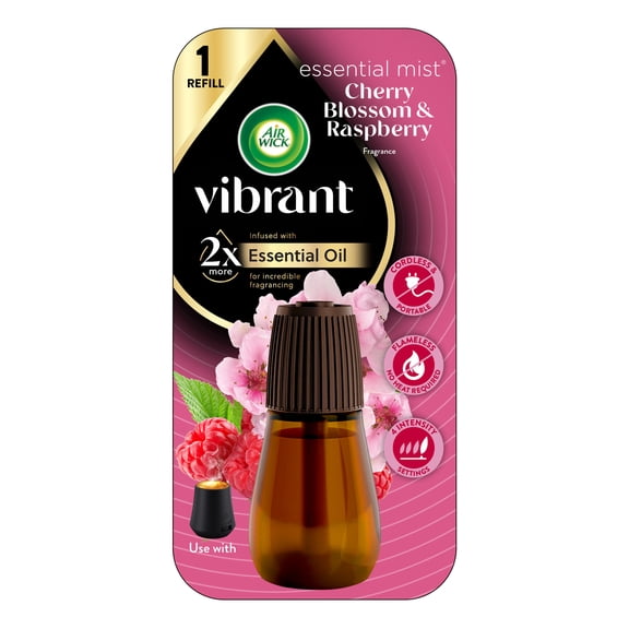 Air Wick Essential Mist Vibrant Scented Oil Air Freshener Diffuser Refill, Cherry Blossom and Raspberry, 1 Count