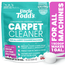 Uncle Todd's Concentrated Carpet Cleaner Powder, 15 oz Pouch, Pet Odor & Stain Remover, Enzyme Formula, Fresh Scent