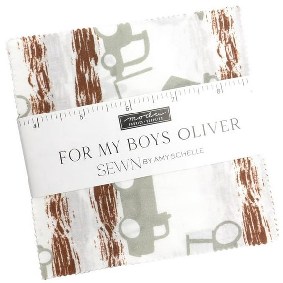 For My Boys Oliver Moda Fabrics Charm Pack by Amy Schelle; 42 5-inch Precut Fabric Quilt Squares