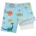 thumbnail image 3 of Hienoo Little Boys Dinosaur Print Compression Liner Swim Trunks Beach Shorts, 3 of 4
