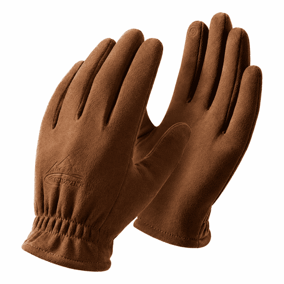 FLORNIX Men Winter Outdoor Riding Suede Gloves Windproof Thickened Warm with Top Brown Leather Gloves Men Xxl