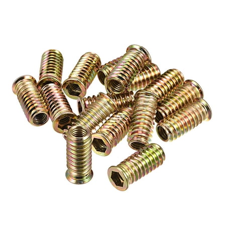 

M8x30mm Furniture Screw-in Nut Carbon Steel Color Zinc Plating 16 Pack