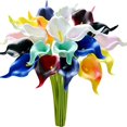 thumbnail image 3 of Nvzi 20 flores artificiales de cala de seda de 34 cm para el Día de la Madre, Pascua, hogar, cocina y bodas (Negro), 3 of 5