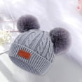 thumbnail image 4 of comerut 3Pcs/Set Winter Baby Beanie Heat Neckerchief Gloves Set Plush Balls Decor Knitting Hat Thickened Scarf Solid Color Gloves Set, 4 of 7