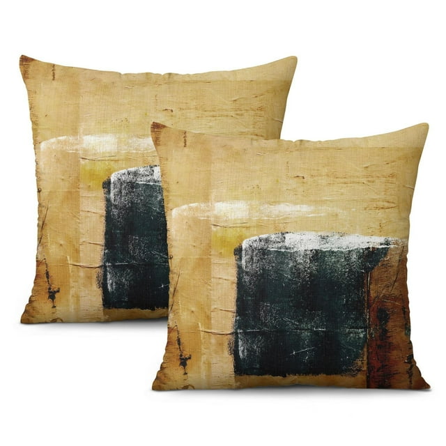 Tastefully Designed 16x16 Inch Blue and White Pillow Covers | Set of 2, Modern Abstract Oil Painting Art Design | Perfect Blue Decorative Pillows for Couch, Bedroom