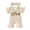 Beige, variant on Nwiuh Girl Summer Outfit Romper Little Sister Fun Letters Embroidery Ruffle Collar Jumpsuit Waffle Clothes (Beige, Newborn)