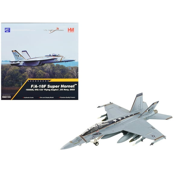 Boeing F/A-18F Super Hornet Fighter Aircraft "VFA-122, Flying Eagles" (2022) US Navy 1/72 Diecast Model by Hobby Master
