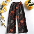thumbnail image 5 of Trgacdwlo Halloween Print Lounge Pants Women Fleece Ghost Graphic Spooky Pajama Bottoms Women Winter Warm Fuzzy Pj Pants for Women, 5 of 6