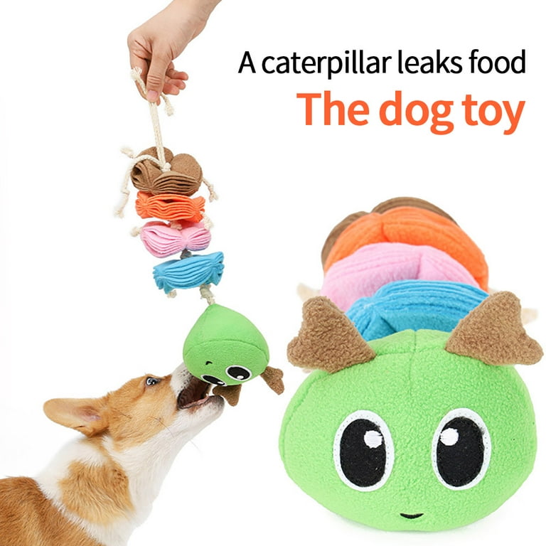 Caterpillar Dog Toy Squeaky Plush Toy Sniffing Toy For Boredom