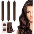 thumbnail image 1 of wonima02 Heatless Curls Overnight Set of 3 with 1 Scarf - Heatless Hair Curler, Overnight Blowout Rods for Blowout Look Long Hair (Brown), 1 of 1