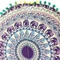 thumbnail image 3 of 2 Pack 17" Round Pillow Cover, Decorative Mandala Pillow Sham, Bohemian Ottoman Poufs, Pom Pom Pillow Cases, Outdoor Cushion Cover G, 3 of 4