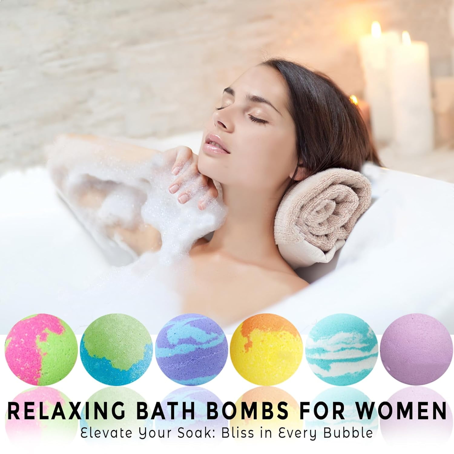 Bath Bombs for Women Relaxing with Inspirational Messages, 12 Natural and Organic Bath Bombs with Essential Oils & Skin Moisturizing Shea Butter. Selfcare Gift for Mom, Wife, Girlfriend