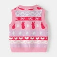 thumbnail image 4 of LckLvx Boys Girls Knitted Vest Sweater Cute Pattern Sleeveless V Neck Pullover Tops for Kids 1-8Y, 4 of 9