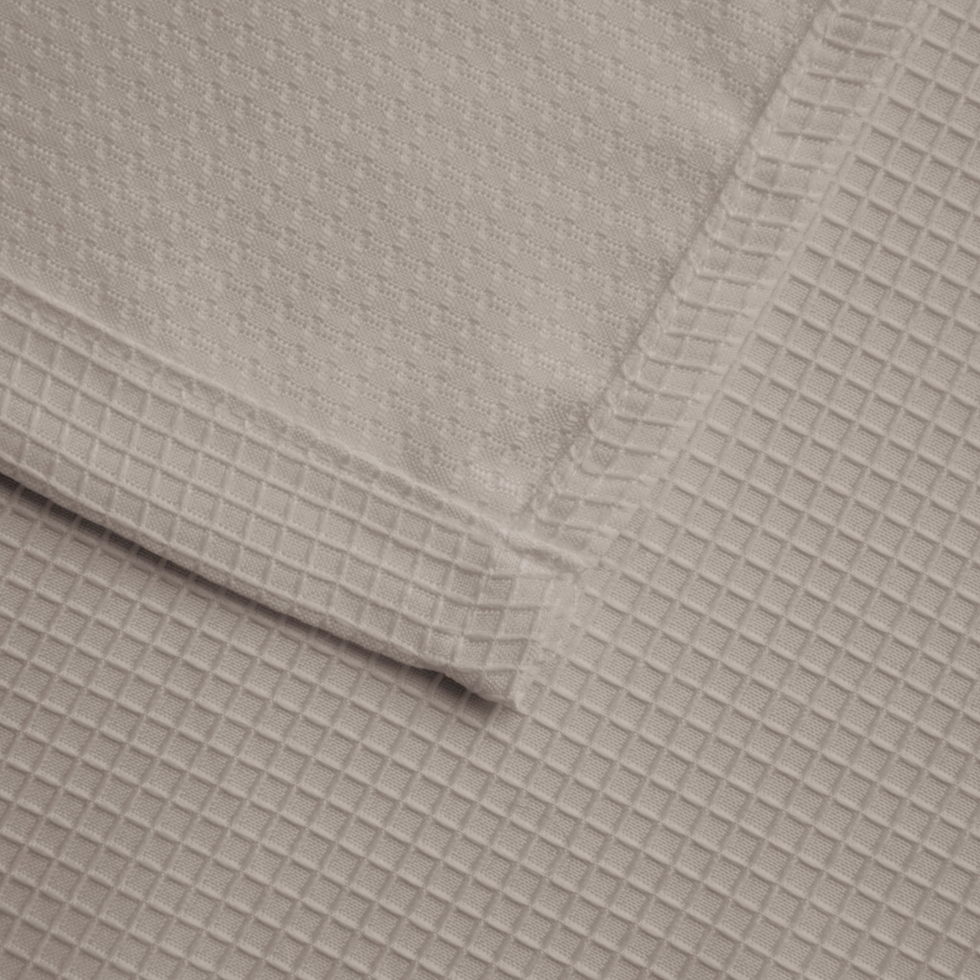 Mainstays Waffle-Weave Fabric Shower Curtain, Textured Cotton Blend with Recycled Polyester, 72 in x 72 in