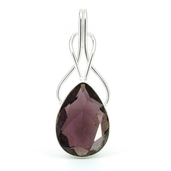 SATYAVIE JEWELLERY 925 Sterling Silver Amethyst Pendant - Elegant Teardrop Design, Unique Gemstone Jewelry for Women