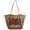 Brown, variant on BadPiggies Large Mesh Beach Tote Bag for Women, Foldable Waterproof Sandproof Causal Hobo Picnic Bags - White