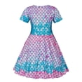 thumbnail image 2 of Benylion Girls Mermaid Dress Toddler Summer Sundress Kids Short Sleeve Pajamas A Line Twirly Skater for 5-6 years, 2 of 6