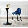 thumbnail image 2 of Counter Stool Chair, Velvet, Blue Navy, Modern Contemporary Urban Design, Bar Pub Cafe Bistro Hotel Restaurant Hospitality, 2 of 8