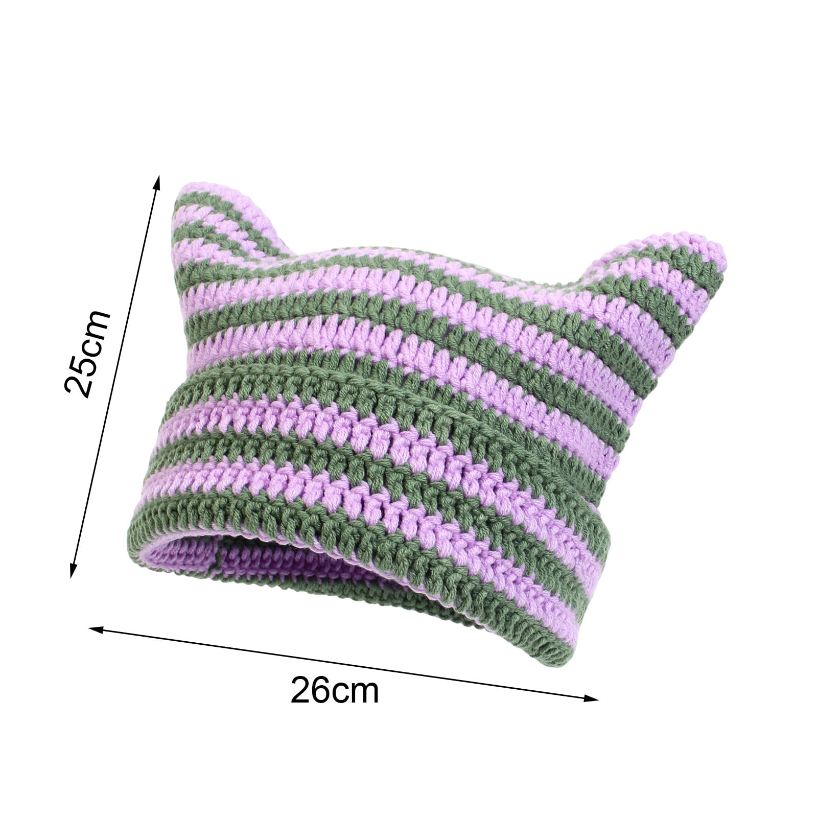 UDIYO Crochet Hats for Women Handmade Knit Cat Ear Beanie Hat