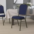 thumbnail image 4 of 4 Pk. HERCULES Series Crown Back Stacking Banquet Chair in Navy Blue Dot Patterned Fabric - Gold Vein Frame, 4 of 9