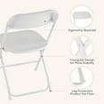 thumbnail image 3 of 6 Pack White Plastic Folding Chairs, Steel Frame Stackable Event Chairs for Indoor Outdoor Use, Weddings, Parties, Offices, 3 of 7