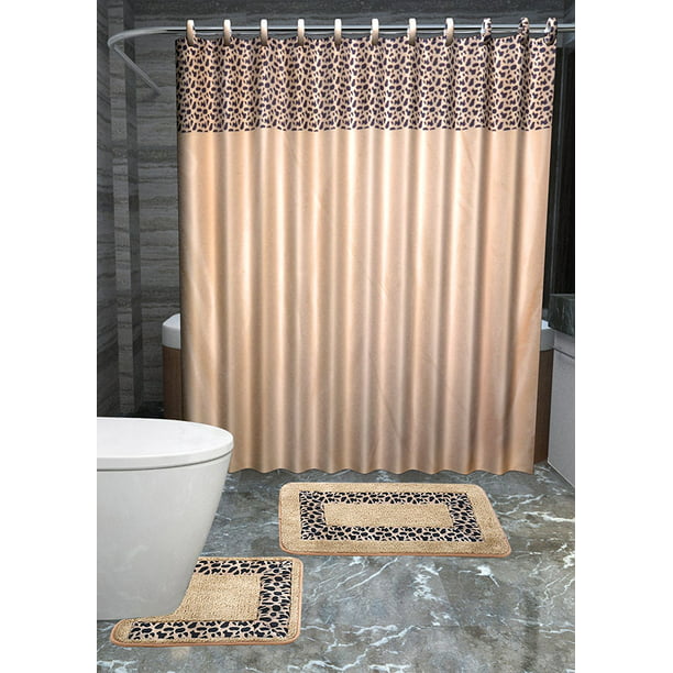 Leopard Bathroom Accessories, Shower Curtain Sets With Rugs Target