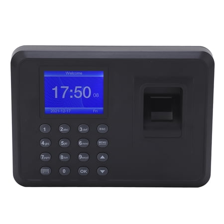 BIMZUC Biometric Fingerprint Time Clock Attendance Machine 2.4in TFT Display USB Password Reader for Office 1000 Users (US Plug, English), 6.69x4.72x1.38in