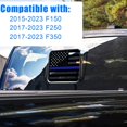 thumbnail image 3 of GHSDFBB Rear Middle Window Decals,American Flag Vinyl Decal Compatible with Ford F150 F250 F350 F450 2015-2024,USA Flag Back Sliding Window Sticker(Blue+Black,1PC), 3 of 6