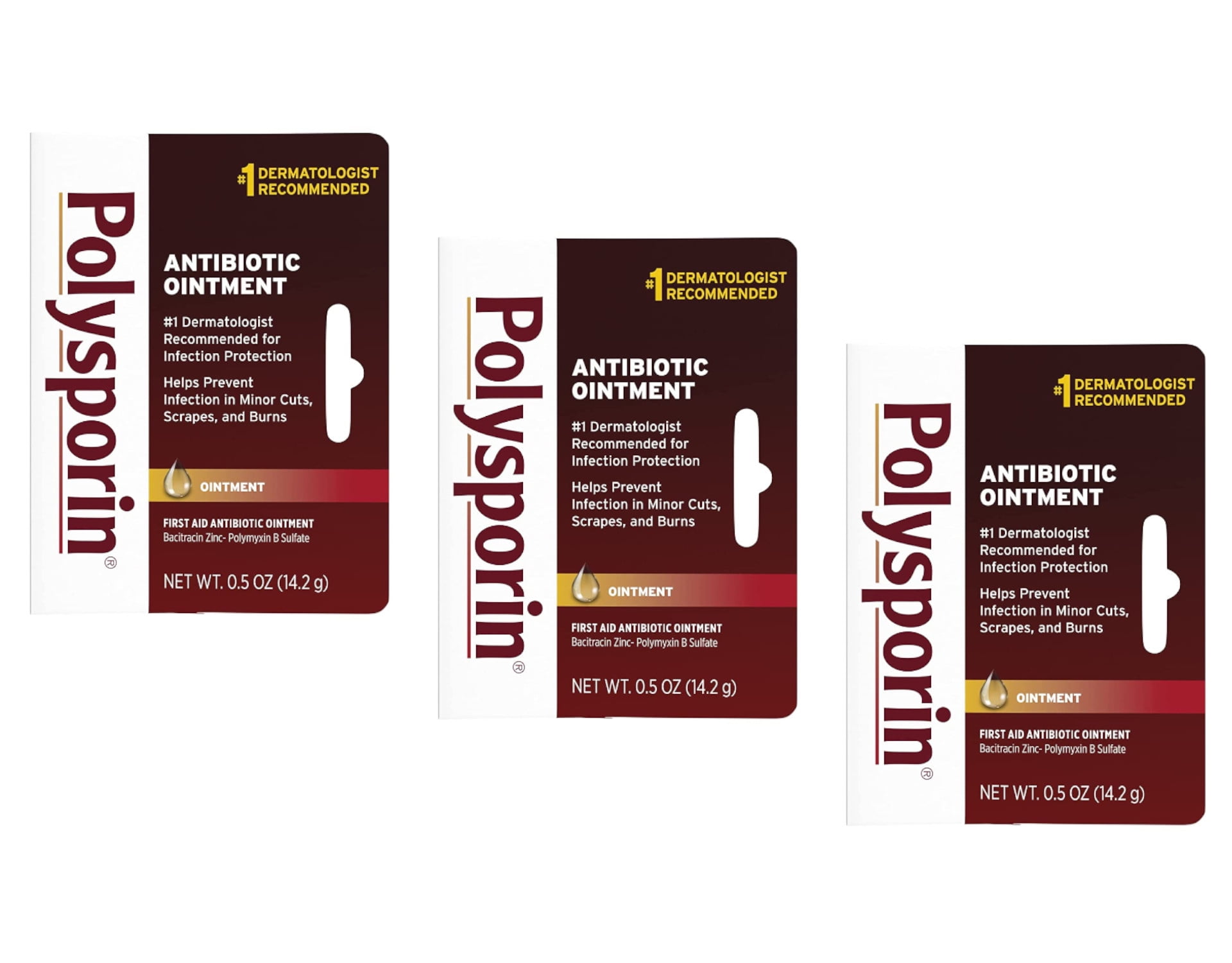 3 Pack - Polysporin First Aid Antibiotic Ointment 0.50oz Each