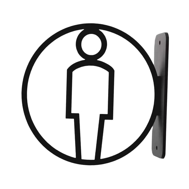 Letrero de baño, letrero de inodoro, letrero de baño para lugares públicos, restaurantes, paredes Masculino