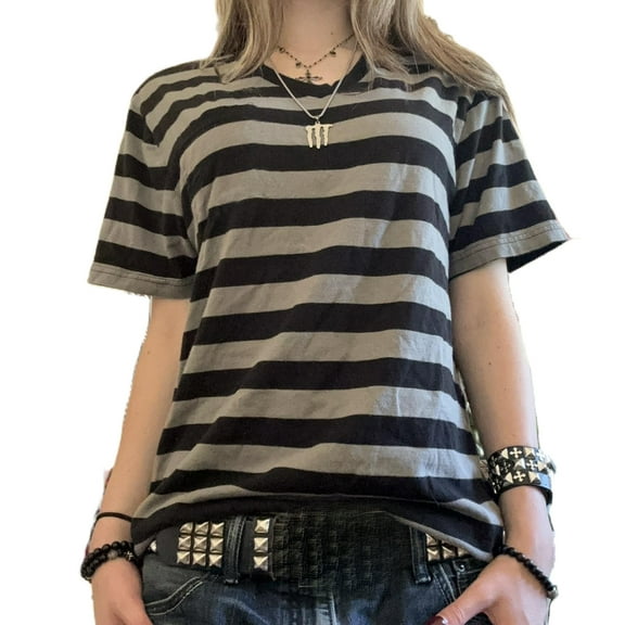 Fairy Grunge Y2k Short Sleeve Shirts Crop Tops Women Teen Girls 90s Slim Fit Summer Tees Aesthetic Clothes