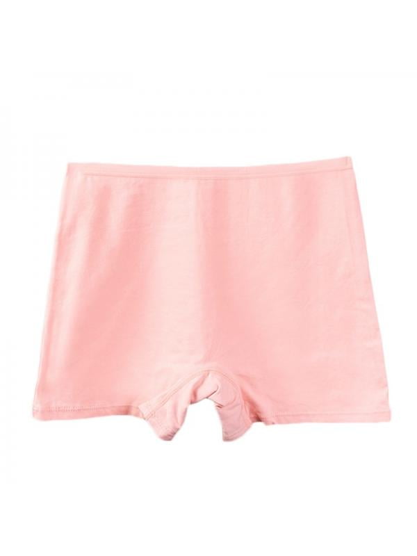 Topumt Women's Boxer Solid Color Cotton Plus Size Shorts Loose Waist