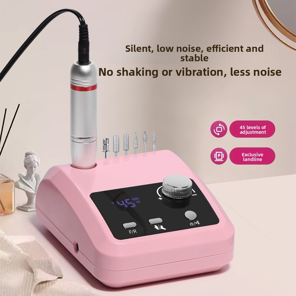 20,000 RPM Professional Electric Nail Drill Set – Nail Art Polisher & Gel-Polish Remover Kit with 6 Bits, Portable Grinder for Home & Salon Manicure/Pedicure