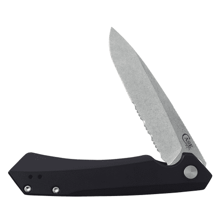 Case XX Kinzua Frame Lock 64633 Black Aluminum S35VN Stainless Serrated Pocket Knife