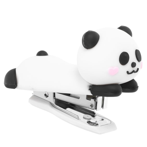 Mini grapadora de escritorio con forma de panda, portátil, para niños y profesores, pequeña y divertida, ideal para el hogar, la escuela, el aula y la oficina