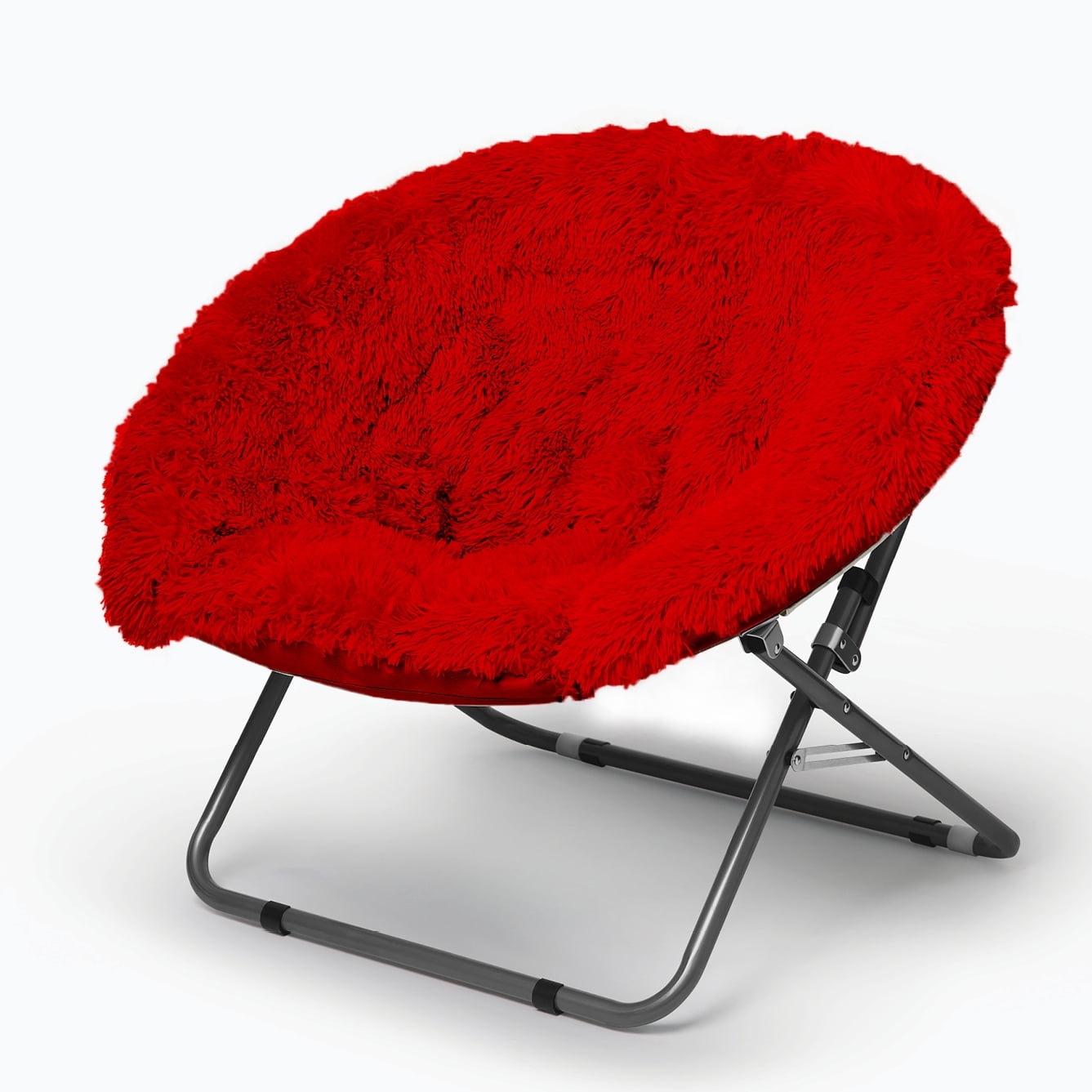 Urban Shop Mongolian Oversized Saucer Chair, Red