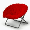 thumbnail image 2 of Urban Shop Mongolian Oversized Saucer Chair, Red, 2 of 5