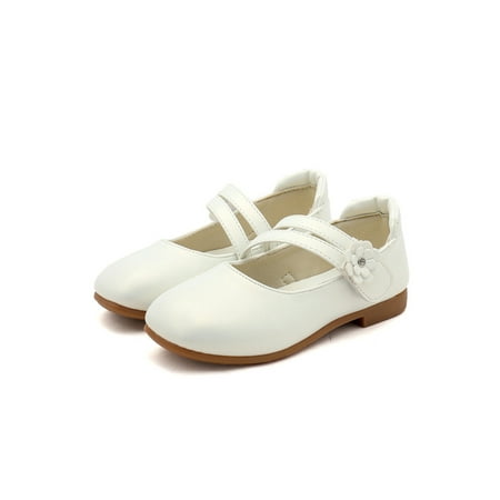 

Eloshman Kids Casual Low Top Dress Shoes Wedding Soft Nonslip Magic Tape Mary Jane