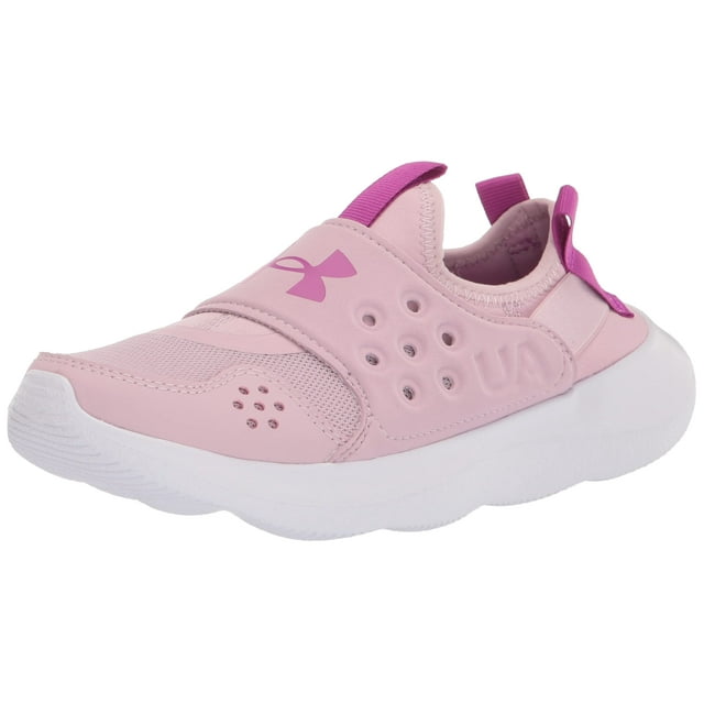 Under Armour Girls Runplay Sneaker, (603) Pink Fog/White/Strobe, 12 Little Kid