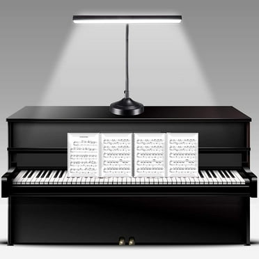BZBRLZ LED Piano Desk Lamp, 2-in-1 Bright Flexible Table Lamp with Base & Clamp Interchangeable, 10W Architect Desk Lights for Home Office, 3 Color Modes, 30 Brightness Levels, Black