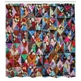 thumbnail image 3 of Quilt Shower Curtain, Image Print of a Cultural Tile Pattern from Bali Indonesia Floral and Rich in Color, Fabric Bathroom Set with Hooks, 69W X 84L Inches Extra Long, Multicolor, by Ambesonne, 3 of 3