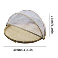 thumbnail image 2 of Hand-Woven Food Serving Tent Basket, Fruit Vegetable Bread Cover Storage Container Outdoor Picnic Food Cover Mesh Tent Basket With Gauze(Dust-Proof) Keep Out Flies, Bugs, Mosquitoes, 2 of 8