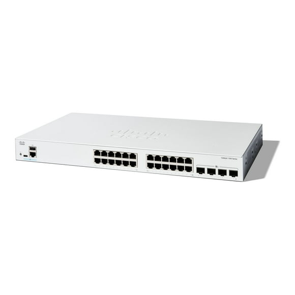 Cisco Catalyst 1300-24T-4X - Switch - L3 - managed - 24 x 10/100/1000Base-T + 4 x 10 Gigabit SFP+ - rack-mountable