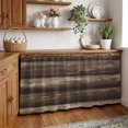 thumbnail image 5 of Rustic Brown Wood Grain Cabinet Curtains 32" W x 55" L, Vintage Farmhouse Striped Industrial Under-Desk Privacy Dust Proof Drape Dishwasher Curtain Sink Skirt for Kitchen Closet Bathroom Laundry, 5 of 9
