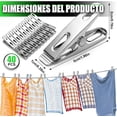 thumbnail image 2 of Pinzas para Ropa de Acero Inoxidable, 40 Piezas Pinzas para Ropa Tendedero, Soporte para Pinzas de Ropa (Plateado), 2 of 4