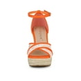 thumbnail image 6 of BLISSFUL STEP Women's Espadrille Wedge Heel Wedge Sandals Orange Flower 9, 6 of 7